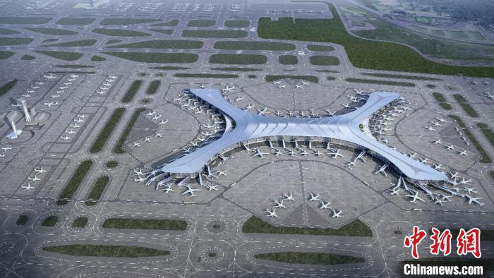 图为重庆江北国际机场T3B航站楼效果图。　重庆机场集团供图