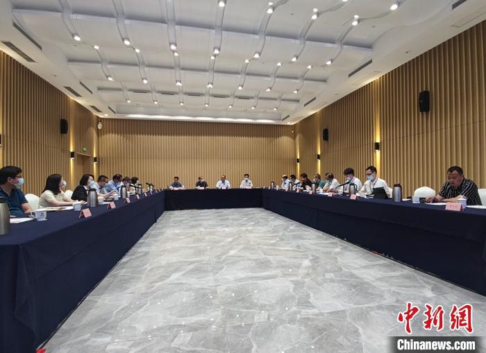 6月10日，河南省台办在郑州召开引导支持台胞台企参与“十四五”规划专题座谈会，向在豫台胞台企代表广泛征求良策，为河南新发展支招献策。图为座谈会现场。 <a target='_blank' href='/'>中新社</a>记者 阚力 摄