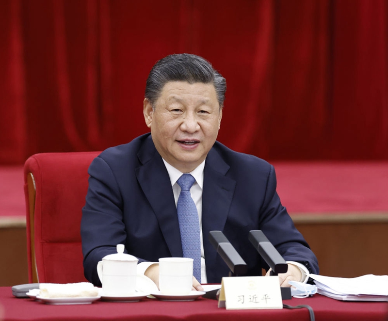 ↑2022年3月6日，习近平看望参加全国政协十三届五次会议的农业界、社会福利和社会保障界委员，并参加联组会，听取意见和建议。